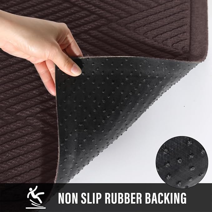 Sturdy Front Door Mat, Absorbent Muddy Dirt Resist Welcome Door Mats Outdoor Indoor, Stain and Fade Resistant, Non-Slip Rubber Backing Low Profile Doormat for Entryway, 36×24, Coffee