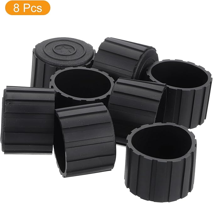 uxcell 8Pcs Chair Leg Tips Caps, 1-1/2" PVC Non-Slip Feet End Caps Cover, Round Chair Leg Floor Protectors for Furniture, Black
