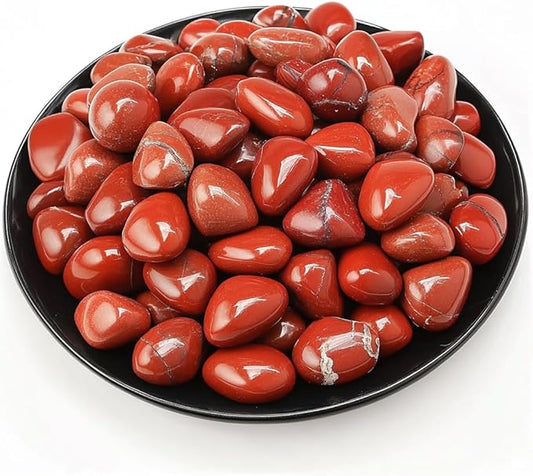 Polished Red Jasper Crystal Stone Set - 72 Pcs, 0.5" 10 oz Handpicked Tumbled Gemstones Rocks, Pebbles for Reiki, Chakra, Healing