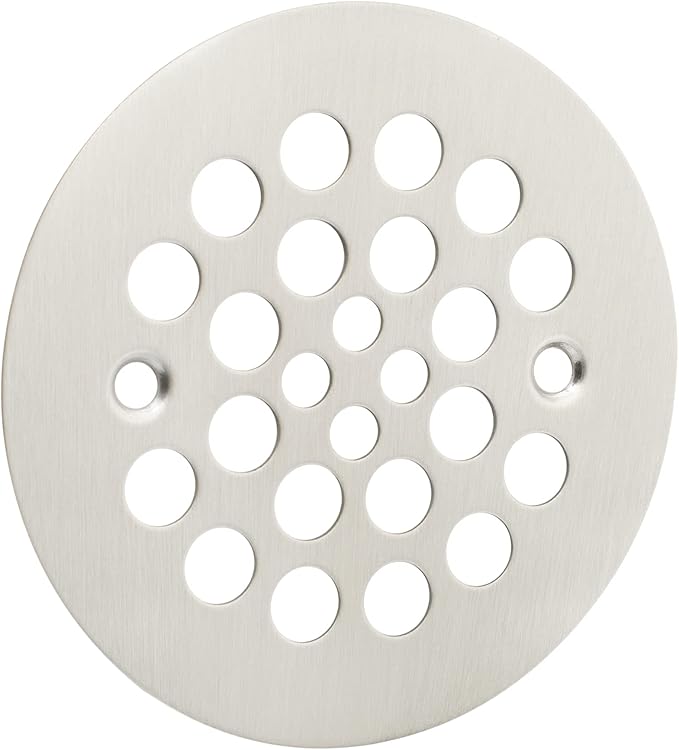 Artiwell 4-1/4" Shower Strainer Drain Trim Set, Screw-in Shower Strainer Drain Cover, Plastic-Oddities Style Replacement Strainer Grid, Machine & Self-Tapping Screws Included (Brushed Nickel)