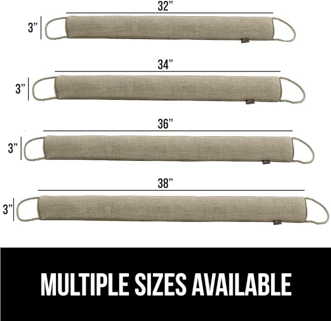 GORILLA GRIP Door Draft Stopper for Bottom of Doors, Sweep Weather Stripping Seal Noise, Cold Air Blocker, Soundproofing, Warmth Sealer, Easy Install Gap Filler, Home Essentials, 38 Inch, Beige