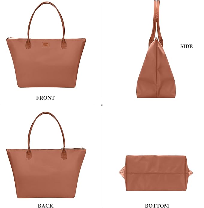 Nylon Tote Bag for Women, Large Foldable Weekend Hobo Purses for Women, Shoulder Tote Handbags with Zipper | Nylon, Large, Foldable, Weekend, Tote, with Zipper