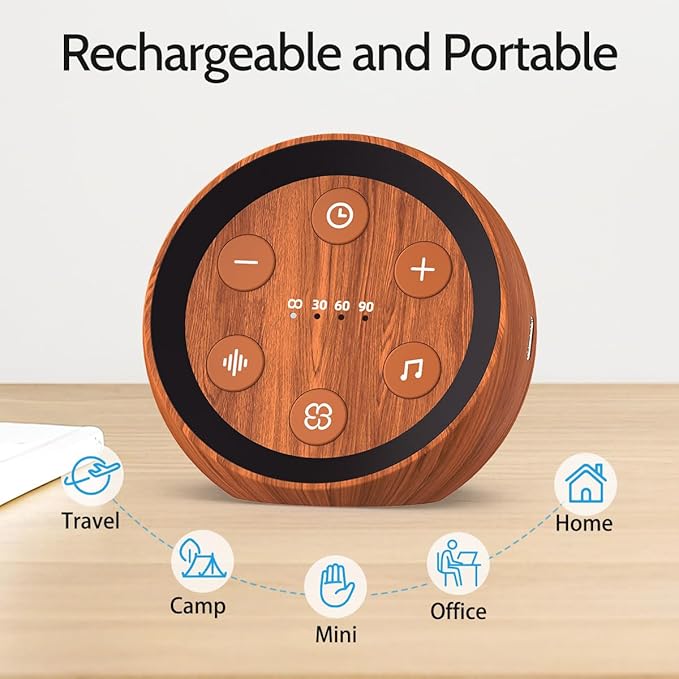 Portable White Noise Machine Sound Machine Fan Sounds Sleep Machine with 32 Calming Sounds 36 Volume Levels Brown Noise for Baby Kid Adult with Memory Function 4 Timer for Travel Office Privacy
