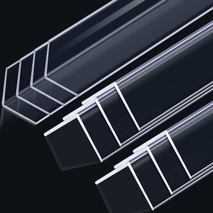 Sasylvia 10 Pcs Wall Corner Protector Guards, Vinyl 1-1/8 x 48 Inches Corner Trim Molding, Avoid Scratching Scuffs, Easy Install and Cleaning for Door Countertop Furniture Cabinet Protection, Clear