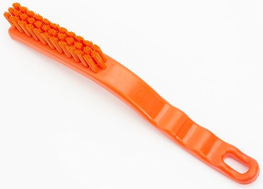 SPARTA Detail Brush Set - Grout & Crevice Brushes with Hanging Hole for Bathroom, Kitchens & Countertop, Plastic, 9 Inches, Orange
