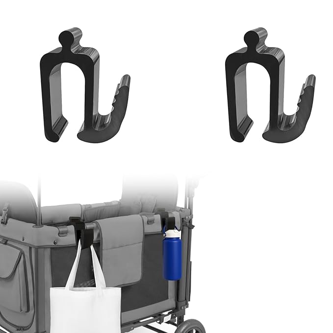 Wonderfold Wagon Accessories, Upgraded Multifunctional Side Hooks for Wonderfold Wagon W4 - Durable, Space-Saving Travel Organizer with Sturdy Design (2, Upgraded)