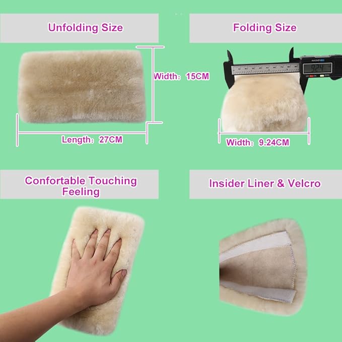 OGLAND 2 Pack Automotive Authentic Sheepskin Car Seat Belt Pads, Soft Shoulder Pad, Neck Cushion Protector, Genuine Natural Merino Wool (Korean Pink)