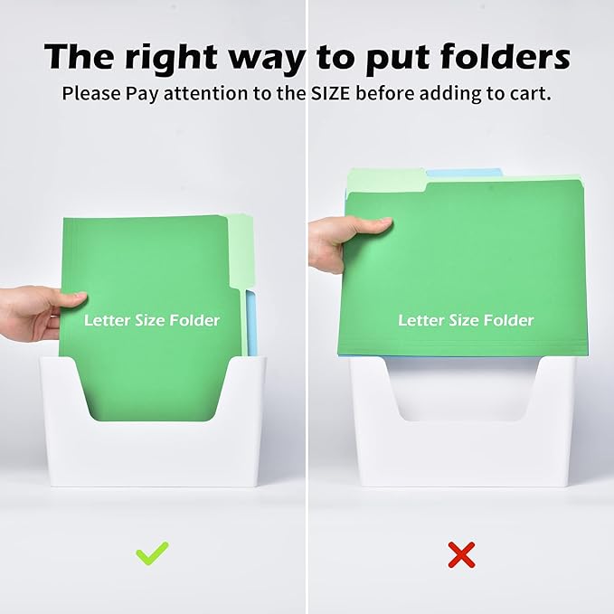 YOHOM Adhesive File Holder Plastic Document Folder Door No Drilling Mount Mail Magazine Organizer A4 Filing Envelopes Folder, Office Wall Mount Single Pocket (WHITE, 2 PCS)