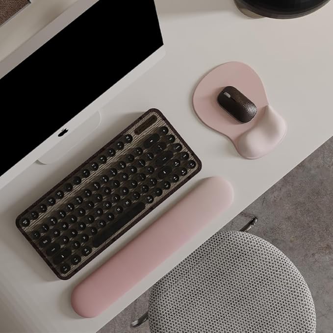 DEMON CHEST ErgoComfort Gel Wrist Rest Mouse Pad - Ergonomic Office Mousepad with Wrist Support - Non-Slip, Designer Desk Accessories Mat for Home & Game Decor (02Pink Serenity)