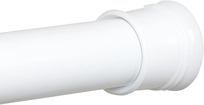 Zenna Home Tension Shower Curtain Rod, White, 44 to 72 Inches – Premium Steel Adjustable Shower Curtain Rod for Bathroom, Easy No Drill Install – Rust Resistant Spring Tension Shower Curtain Bar