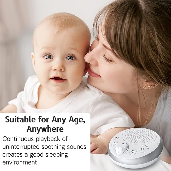 Loud Pink Noise Machine Sleep Machine Nostop 30 Soothing Sounds for Baby Kids Adults Sleep Pinknoise Machine 36-Level Vol Auto-Off Timer Memory Function for Home Travel Office