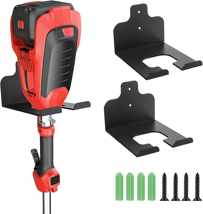Weedeater Hanger, Garden Power Tool Hanger Weed Whacker Holder Wall Mounted for Grass Trimmer, Hedge Trimmer, Garage Trimmer, Garden Tools, 2 Pack