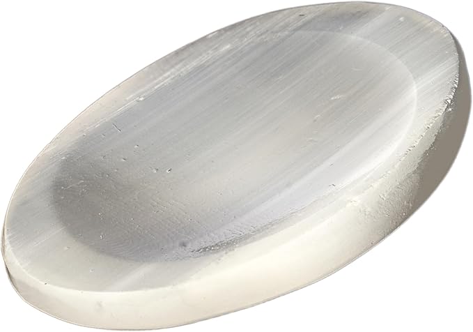 Selenite Worry Stones – Crystal Thumb Worry Stone for Anguish, Stress – Relaxing and Soothing Balance Stones for Meditation, Stress Relief – Healing Stones and Crystals for Men and Women