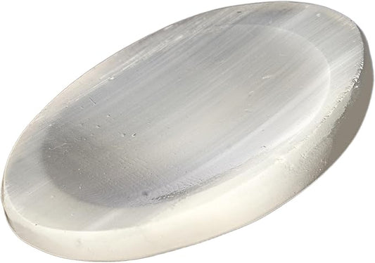 Selenite Worry Stones – Crystal Thumb Worry Stone for Anguish, Stress – Relaxing and Soothing Balance Stones for Meditation, Stress Relief – Healing Stones and Crystals for Men and Women
