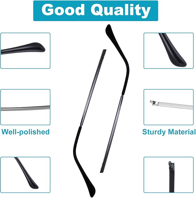 1 Pair Universal Glasses Repair Kit with Screws & Screwdriver Arm Replacement Eyeglass Screws Repair Kit Eye Fixing Screwdriver Eyeglasses Screw Legs Replacement Parts(Dark Grey)