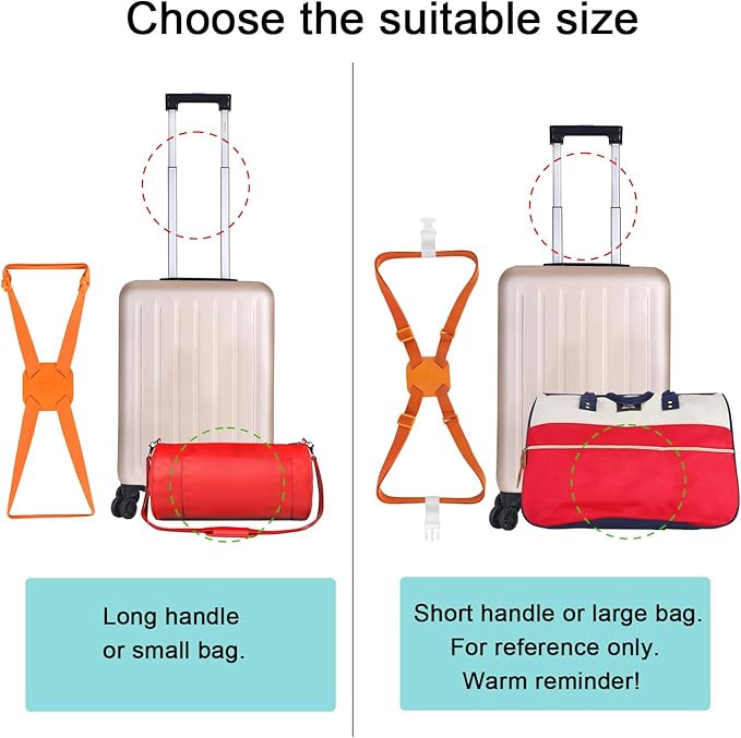 Luggage Straps Bag Bungees for Add a Bag, Easy Travel Suitcase Elastic Strap Belt (Black-R, M)