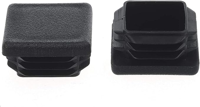 1-1/4Inch Square Plastic Plug, End Caps for Tubing Pipe OD 1-1/4" x 1-1/4" (not ID), Steel Chair Leg End Caps, Bar Stool Glides Inserts, Fence Plugs, Furniture or Fitness Equipment End Caps (12 Packs)