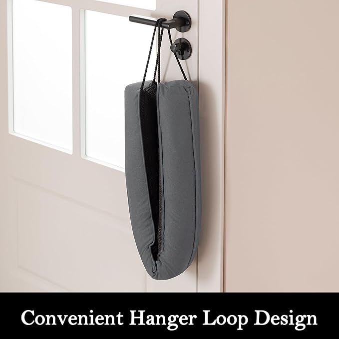 Sunolga 40" Door Draft Stopper Blocks Hot Cold Air with Removable Washable Cover for Gaps Up to 3", All-Season Noise and Wind Seal for The Bottom of Door and Window, Gray
