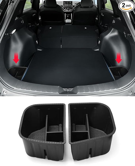Karltys Trunk Organizer for SUV, 2 Pcs Car Trunk Organizer Waterproof Trunk Storage Bin Boxes, Rear Trunk Organizer Side Pockets for Toyota Corolla Cross Accessories 2022-2025 2026(Not for Hybrid)