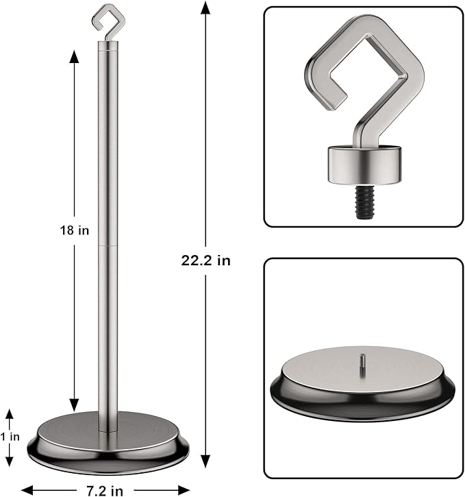 Toilet Paper Holder for Bathroom, Metal Free Standing Toilet Paper Storage with Rustproof, Tissue Paper Roll Stand for Bathroom Accessories (Brushed Nickel)