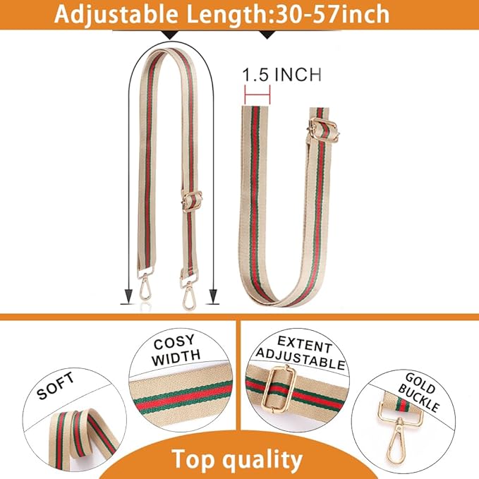S-Jacorry Purse Strap Replacement Crossbody Wide Shoulder Strap Adjustable Canvas Straps Handbag Strap Replacement Belts