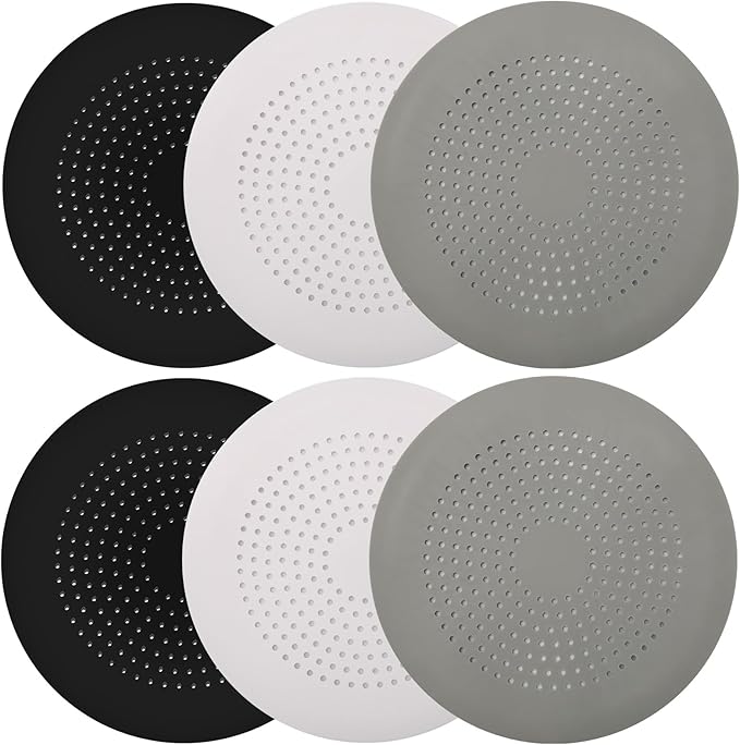 6-Pack Drain Hair Catcher Durable Silicone Hair Stopper Shower Drain Covers Easy to Install and Clean Suit for Bathroom Bathtub and Kitchen