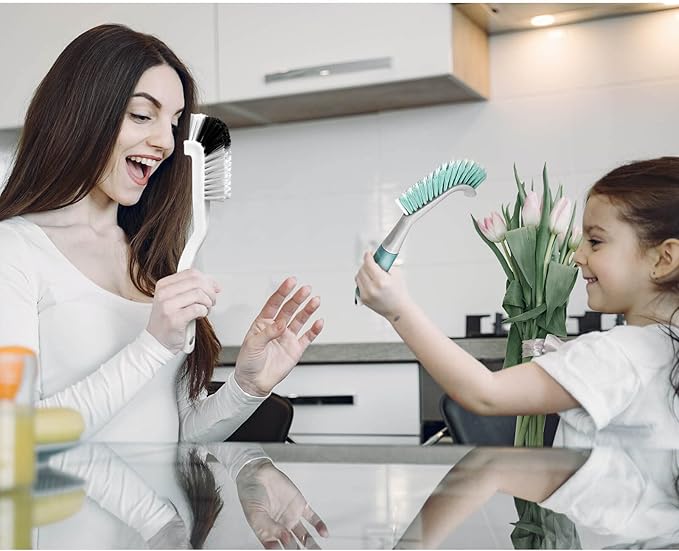 2Pcs Cleaning Brushes, Multi-Purpose Right Angle Brush for Scrubbing Kitchen, Coffeeroom, Tearoom Deep Cleaning of Edge, Corner, Crevices, Grout, Scrubbing Bottles, Cups, Jars, Cans for Household Use.