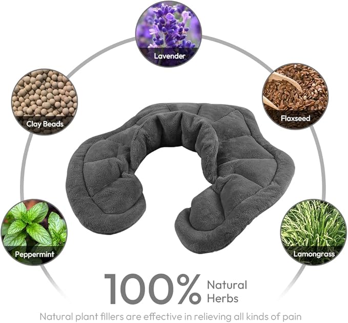 Microwavable Heated Neck Wrap Warmer and Shoulder Weighted Heating Pad Microwave for Hot and Cold Compress