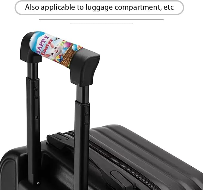 KUIFORTI Easter Luggage Identifiers for Suitcases Bunny Set of 2 Pcs Luggage Handle Wraps Cute Suitcase Protective Cover Non-Slip Luggage ID Tags Door Handle Protection