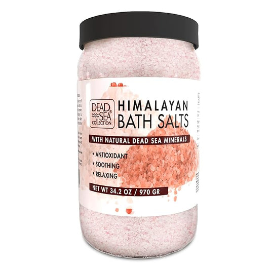 Dead Sea Collection Himalayan Bath Salts – Pure Dead Sea Minerals and Himalayan Pink Salt - Nourishing Soothing and Relaxing Skin and Muscle – 34.2 Oz