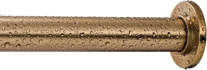 Ivilon Tension Curtain Rod - Spring Tension Rod for Windows or Shower, 54 to 90 Inch. Warm Gold