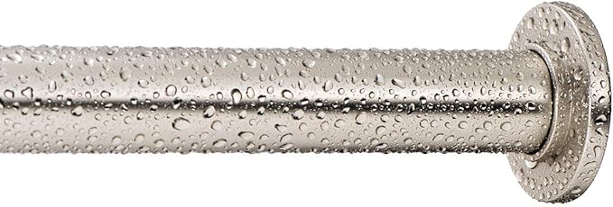 Ivilon Tension Curtain Rod - Spring Tension Rod for Windows or Shower, 24 to 36 Inch. Satin Nickel
