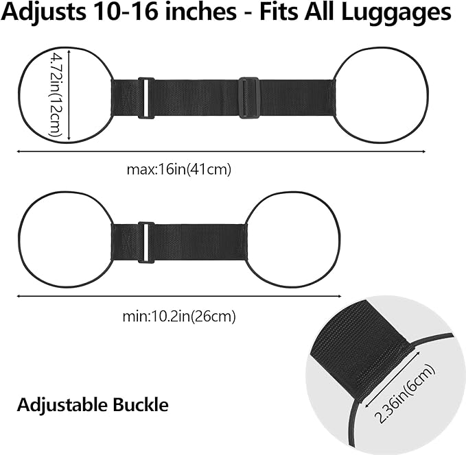 BILIONE Add a Bag Luggage Straps 4 Pack, Adjustable Bungee Elastic Belt to Connect Two Suitcases, Secure Carry On & Travel Essentials (Green)