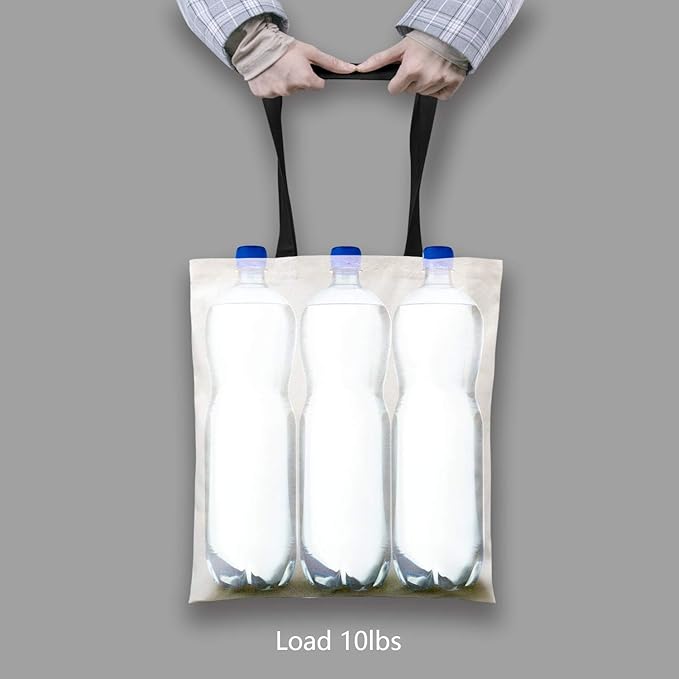 TOPDesign 6-Pack Economical Cotton Tote Bag, Lightweight Medium Reusable Grocery Shopping Cloth Bags, Suitable for DIY, Advertising, Promotion, Gift, Activity