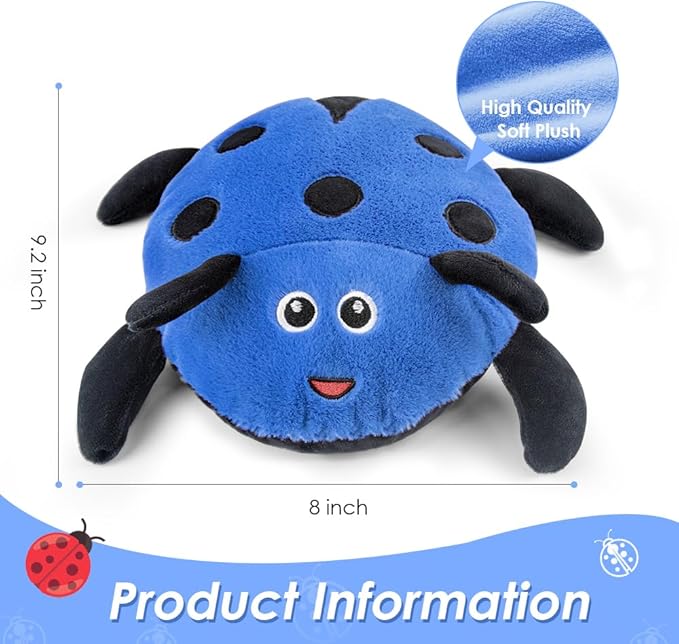 Microwavable Heating Pad for Pain Relief, Cute Unscented Stuffed Animal Moist Heat Pad for Neck, Shoulder, Stitched Heatable Soft Pillow for Cramps, Period, Gift for Women & Kids (Blue)