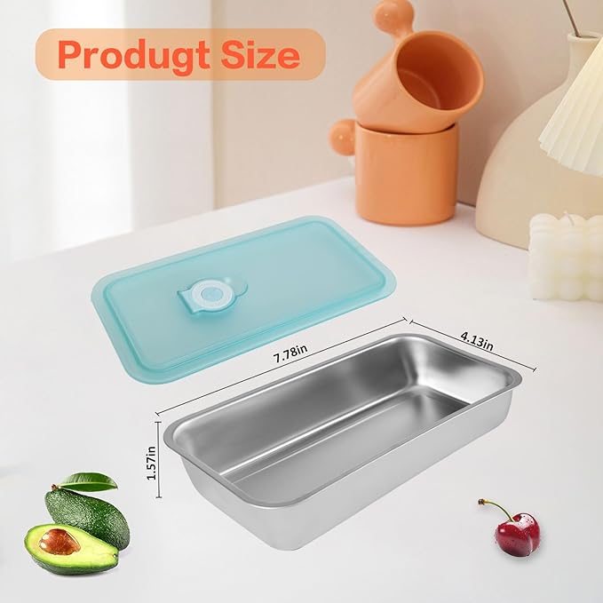 Obfuscate Stainless Steel Snack Containers,Reusable Snack Containers with Lids,Snack Box and Lunch Container for Office and Travel 1Pcs