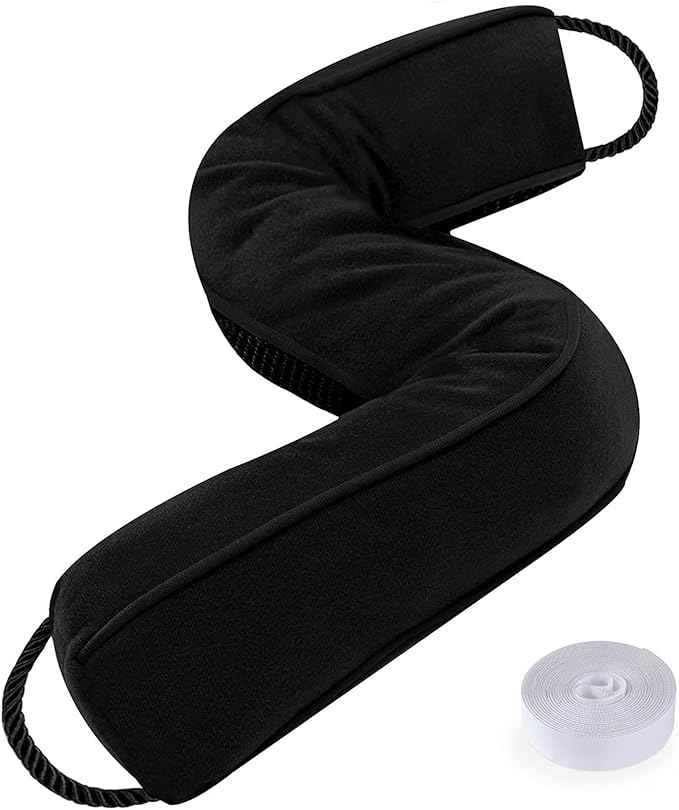 Sunolga Door Draft Stopper Blocks Hot and Cold Air with Removable Washable Cover for Bottom of Door, All-Season Seal for Noise, Light, Under Door Sweep for Gaps Up to 3", Home Essentials, 38", Black