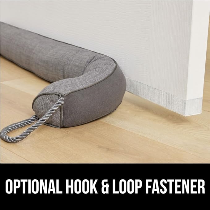 GORILLA GRIP Door Draft Stopper for Bottom of Doors, Sweep Weather Stripping Seal Noise, Cold Air Blocker, Soundproofing, Warmth Sealer, Easy Install Gap Filler, Home Essentials, 36 Inch, Gray