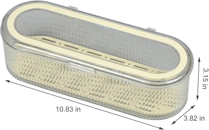 Flatware Tray with Lid, Silverware Tray Kitchen Cutlery Tray and Utensil Storage Container for Flatware and Silverware (Transparent Ripple)