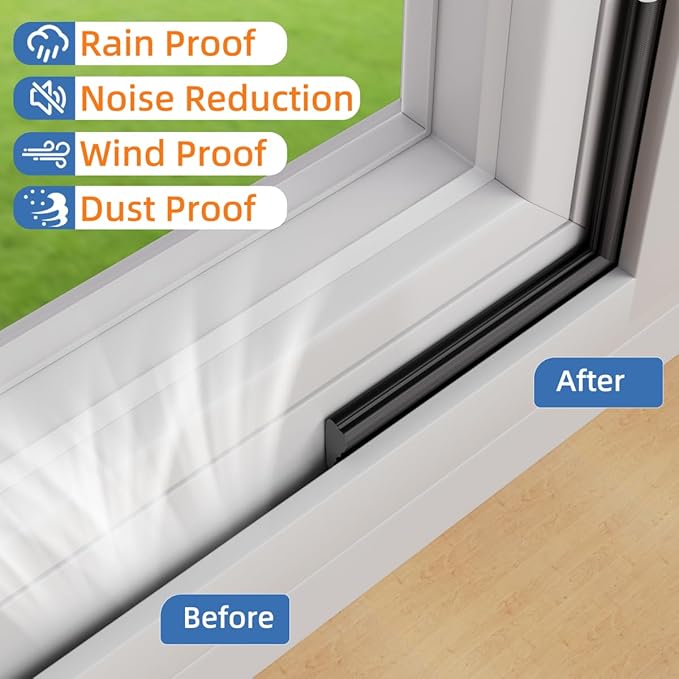 Wedge-Shape Window Weather Stripping Door Frame Seal Strip 118” Black,Upgrade Black Foam,Soundproofing,Draft Stopper,Winter Insulation,Noise Blocker, Gap Filler for Exterior Front Door Side