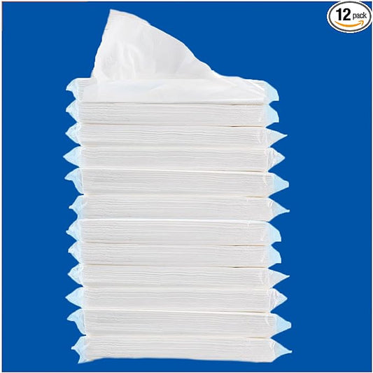 Car Tissue, Auto Visor Tissue Refills for Car Tissue Case, Napkin Holder Refill, Nice Tissue for Sun Visor Box, Car Travel Tissues, Soft and Smooth, 3-Ply, 12 Packets, 360 Sheets