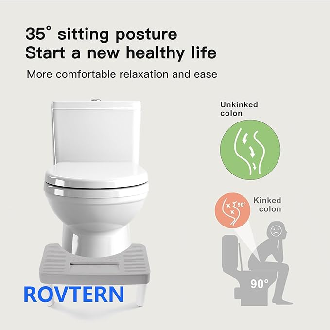 6.7 Inch Step Stool,ROVTERN Portable Plastic Foot Stool,ROVTERN Non-Slip Potty Stool for Bathroom