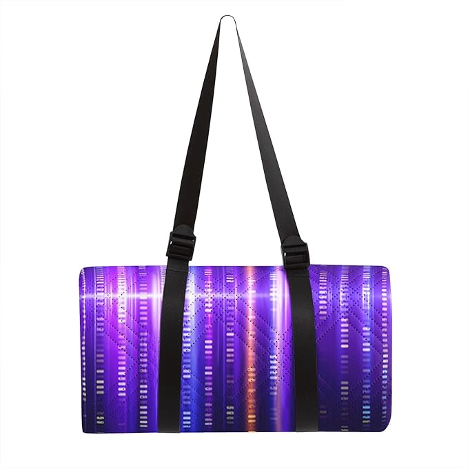Outdoor Picnic Blanket Portable Ultrasonic Waterproof Picnic Purple Lines Printed Camping Beach Mat for Sand and Wet Grass Hiking (Purple Lines S