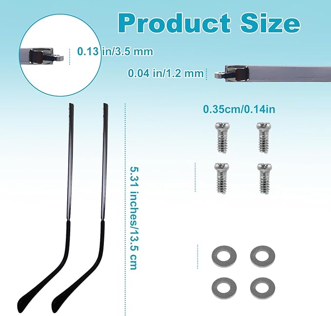 1 Pair Universal Glasses Repair Kit with Screws & Screwdriver Arm Replacement Eyeglass Screws Repair Kit Eye Fixing Screwdriver Eyeglasses Screw Legs Replacement Parts(Dark Grey)