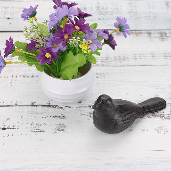 Sumnacon Cast Iron Cute Bird Door Stop - Heavy Duty Rustic Door Stopper, No Drilling Required, Vintage Iron Door Wedge for All Floor Surfaces in Home, Office, Commercial, and Industrial Settings