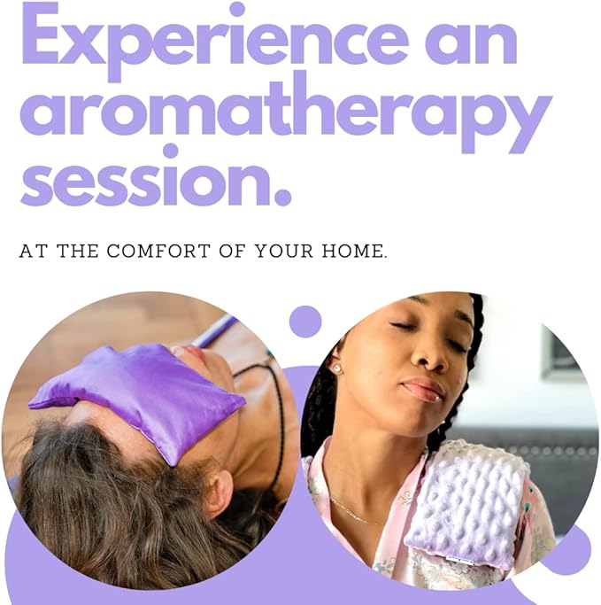 Microwavable Heat Pad & Eye Pillow - Gift Set - Lavender Scented Eye Pillow & Microwave Heating Pad Great Gifts for Women, Mom to Be Gift- Aromatherapy Sleeping Eye Mask for Yoga Headache Pain Relief