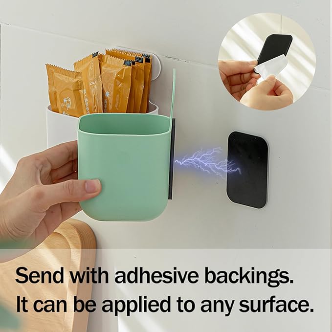 MORNITE Fridge Magnetic Cup Storage Rack, Magnetic Locker Organizer for Pen, Holder for Laundry, Board, Desks, Dresser, White