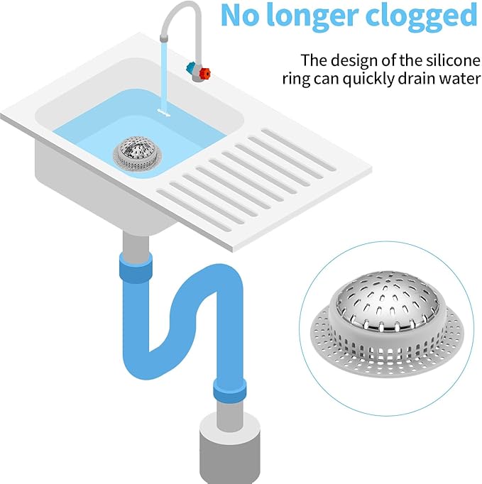Aluvor Shower Drain Hair Catcher, Shower Drain Cover, Bathtub Drain Hair Catcher for Pop-Up & Regular Drains