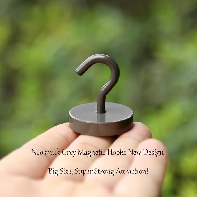 Neosmuk Magnetic Hooks, Cruise Ship Essentials, 120lb+ Heavy Duty Magnetic Hooks for Cruise Cabins, Refrigerator, Grill, Hanging, and Travel | Extra Strong Must-Haves Magnet Hook,Brown