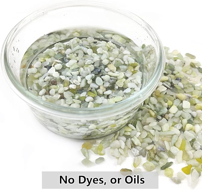 YISZM 10LB Succulent and Cactus Pebbles, 1/5 Inch Jade Natural Decorative Polished Stones, River Rocks for Plants, Vases and Outdoor Gardening,Green